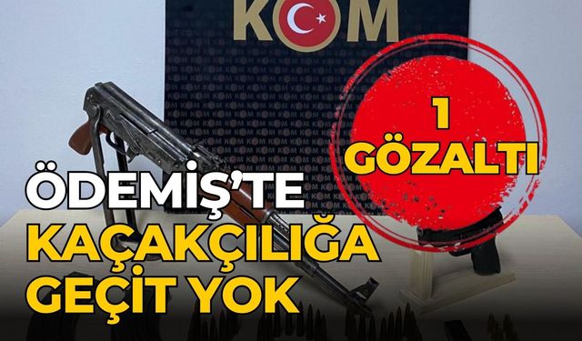 ÖDEMİŞ’TE KAÇAKÇILIĞA GEÇİT YOK 1 GÖZALTI