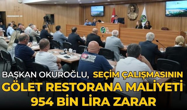 Başkan Okuroğlu,  SEÇİM ÇALIŞMASININ GÖLET RESTORANA MALİYETİ 954 BİN LİRA ZARAR