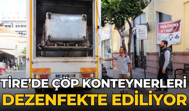 Tire’de Çöp Konteynerleri Dezenfekte Ediliyor