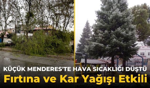 Küçük Menderes'te Hava Sıcaklığı Düştü Fırtına ve Kar Yağışı Etkili