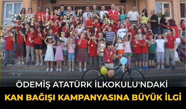 Ödemiş Atatürk İlkokulu'ndaki Kan Bağışı Kampanyasına Büyük İlgi