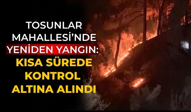 Tosunlar Mahallesi’nde Yeniden Yangın: Kısa Sürede Kontrol Altına Alındı