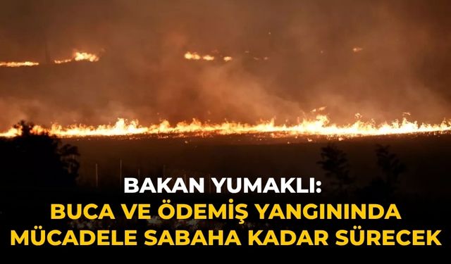 Bakan Yumaklı: Buca ve Ödemiş yangınında mücadele sabaha kadar sürecek