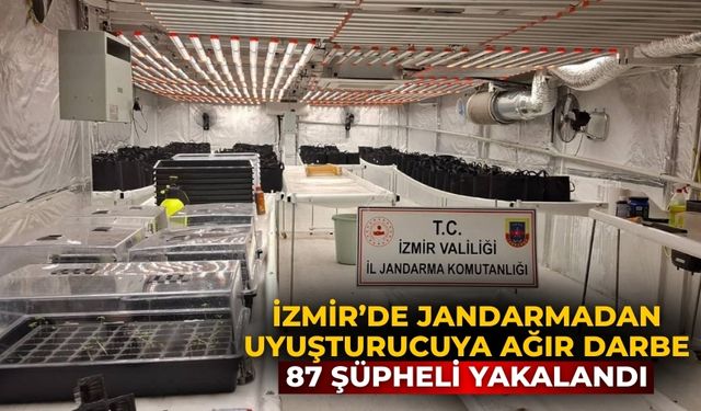 İzmir’de Jandarmadan Uyuşturucuya Ağır Darbe 87 Şüpheli Yakalandı