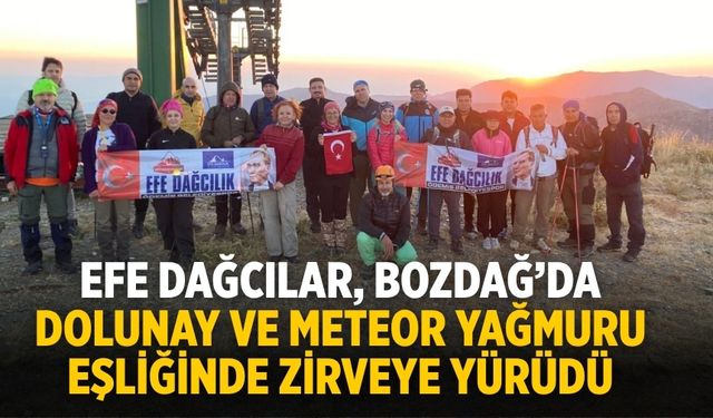 Efe Dağcılar, Bozdağ’da Dolunay ve Meteor Yağmuru Eşliğinde Zirveye Yürüdü