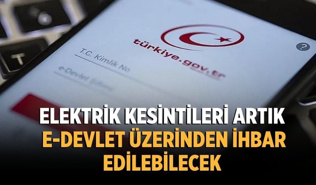 Elektrik kesintileri artık e-Devlet üzerinden ihbar edilebilecek