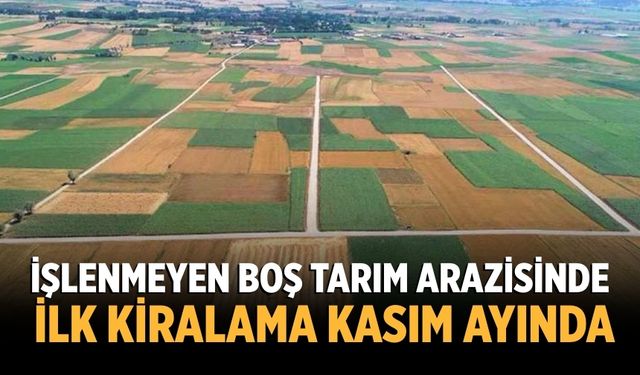 İşlenmeyen boş tarım arazisinde ilk kiralama kasım ayında
