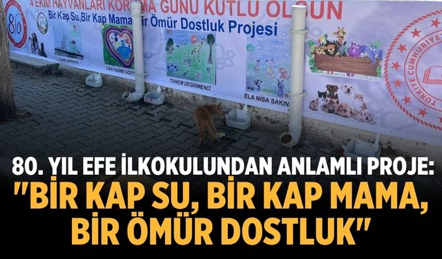 Ödemiş 80. Yıl Efe İlkokulundan Anlamlı Proje: "Bir Kap Su, Bir Kap Mama, Bir Ömür Dostluk"
