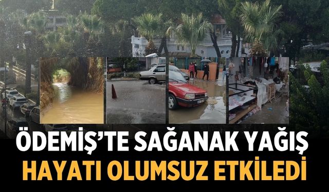 Ödemiş’te Sağanak Yağış Hayatı Olumsuz Etkiledi