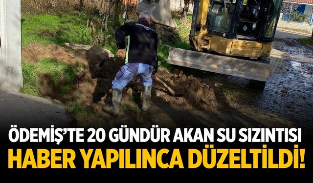 Ödemiş’te 20 Gündür Akan Su Sızıntısı Haber yapılınca düzeltildi!