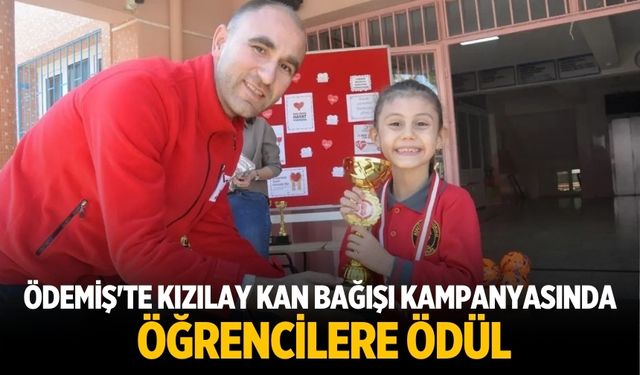 Ödemiş'te Kızılay Kan Bağışı Kampanyasında Öğrencilere Ödül