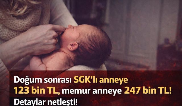 Doğum sonrası SGK'lı anneye 123 bin TL, memur anneye 247 bin TL! Detaylar netleşti!