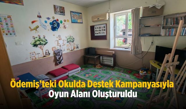 Ödemiş’teki Okulda Destek Kampanyasıyla Oyun Alanı Oluşturuldu