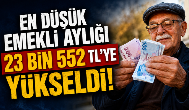 En düşük emekli aylığı 23 bin 552 TL’ye yükseldi