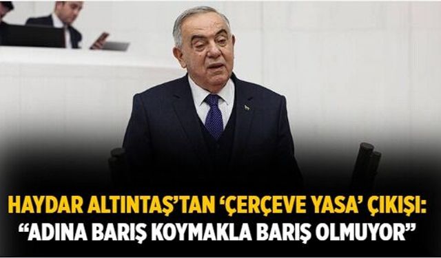 Haydar Altıntaş’tan ‘Çerçeve Yasa’ çıkışı: “Adına barış koymakla barış olmuyor”