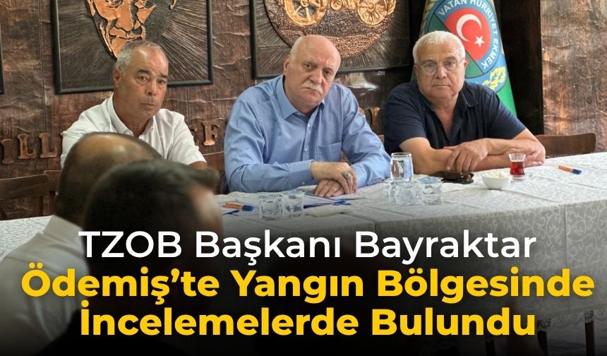 TZOB Başkanı Bayraktar Ödemiş’te Yangın Bölgesinde İncelemelerde Bulundu