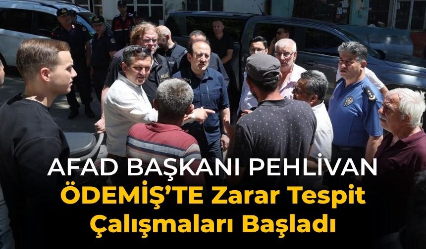 AFAD BAŞKANI PEHLİVAN ÖDEMİŞ’TE Zarar Tespit Çalışmaları Başladı