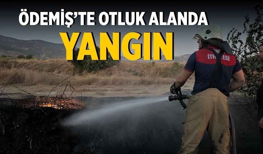 ÖDEMİŞ’TE OTLUK ALANDA YANGIN
