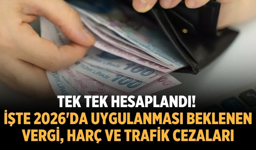 İşte 2026'da uygulanması beklenen vergi, harç ve trafik cezaları