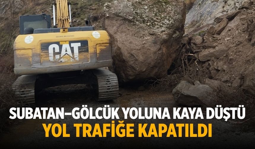 Subatan–Gölcük Yoluna Kaya Düştü Yol Trafiğe Kapatıldı