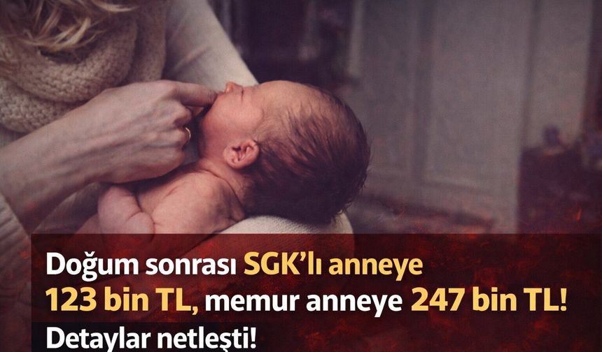 Doğum sonrası SGK'lı anneye 123 bin TL, memur anneye 247 bin TL! Detaylar netleşti!