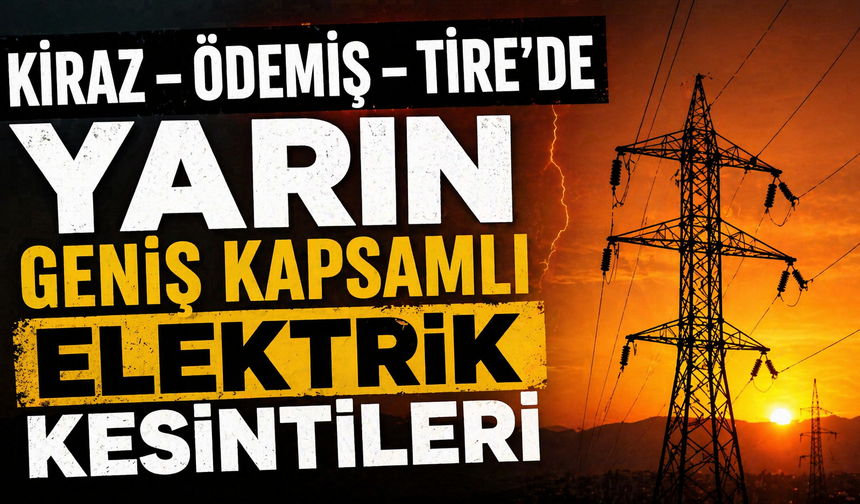 KİRAZ – ÖDEMİŞ – TİRE’DE YARIN GENİŞ KAPSAMLI ELEKTRİK KESİNTİLERİ
