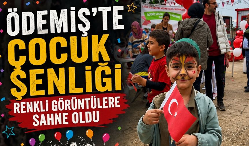 ÖDEMİŞ’TE ÇOCUK ŞENLİĞİ RENKLİ GÖRÜNTÜLERE SAHNE OLDU