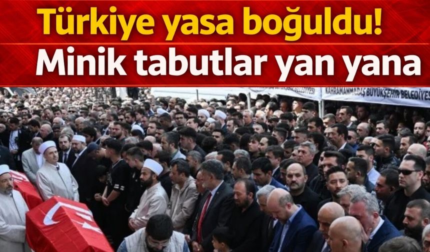 Türkiye yasa boğuldu! Minik tabutlar yan yana