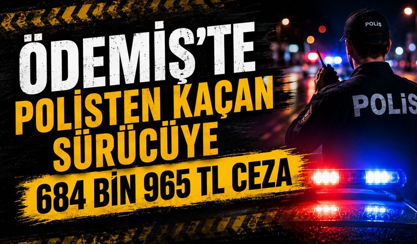 ÖDEMİŞ’TE POLİSTEN KAÇAN SÜRÜCÜYE 684 BİN 965 TL CEZA