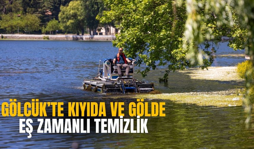 Gölcük’te kıyıda ve Gölde eş zamanlı temizlik