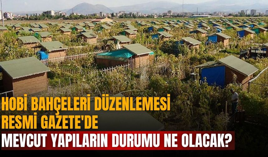 Hobi bahçeleri düzenlemesi Resmi Gazete'de MEVCUT YAPILARIN DURUMU NE OLACAK?