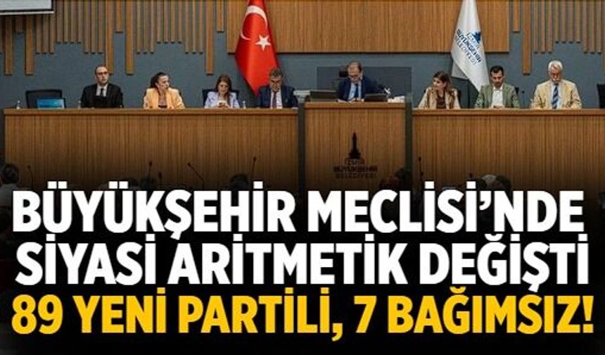 Büyükşehir Meclisi’nde siyasi aritmetik değişti 89 YENİ Partili, 7 bağımsız!