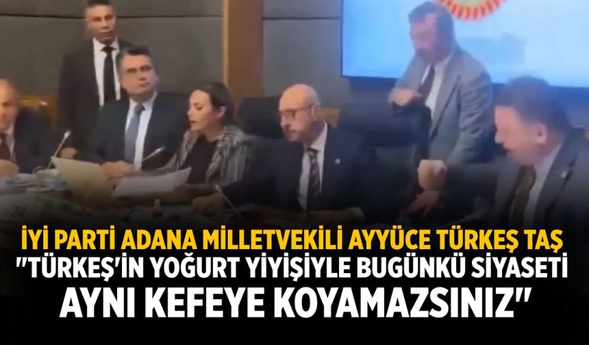 İYİ Parti Adana Milletvekili Ayyüce Türkeş Taş,"TÜRKEŞ'İN YOĞURT YİYİŞİYLE BUGÜNKÜ SİYASETİ AYNI KEFEYE KOYAMAZSINIZ"