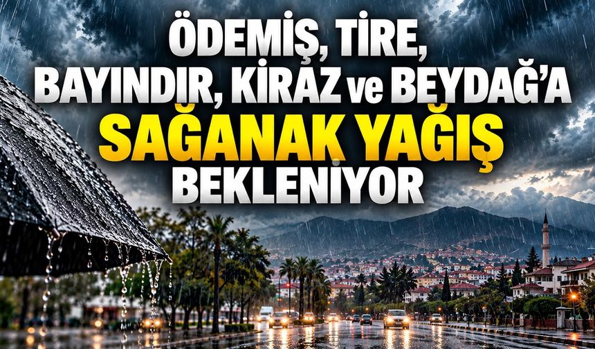 Ödemiş, Tire, Bayındır, Kiraz ve Beydağ’a Sağanak Yağış Bekleniyor