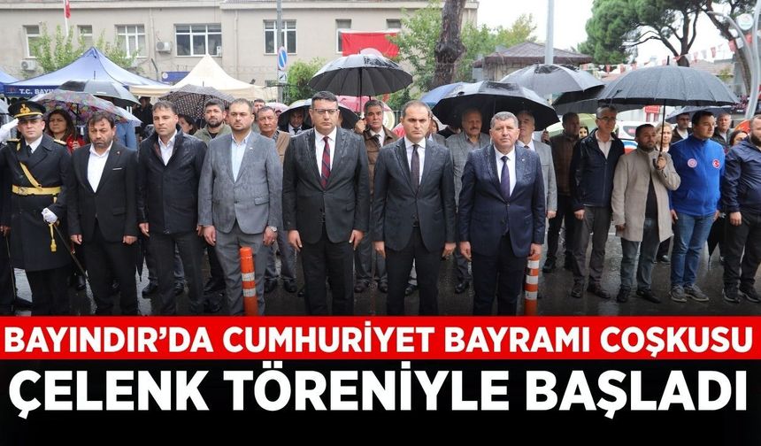 Bayındır’da Cumhuriyet Bayramı Coşkusu Çelenk Töreniyle Başladı