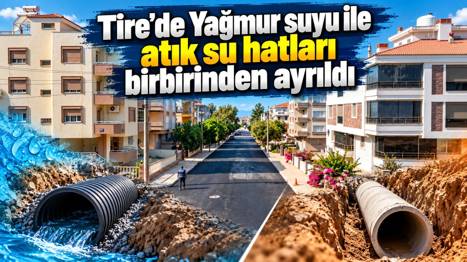 Tire’de Yağmur suyu ile atık su hatları birbirinden ayrıldı