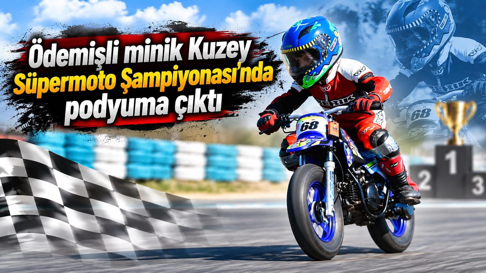 Ödemişli minik Kuzey Süpermoto Şampiyonası’nda podyuma çıktı