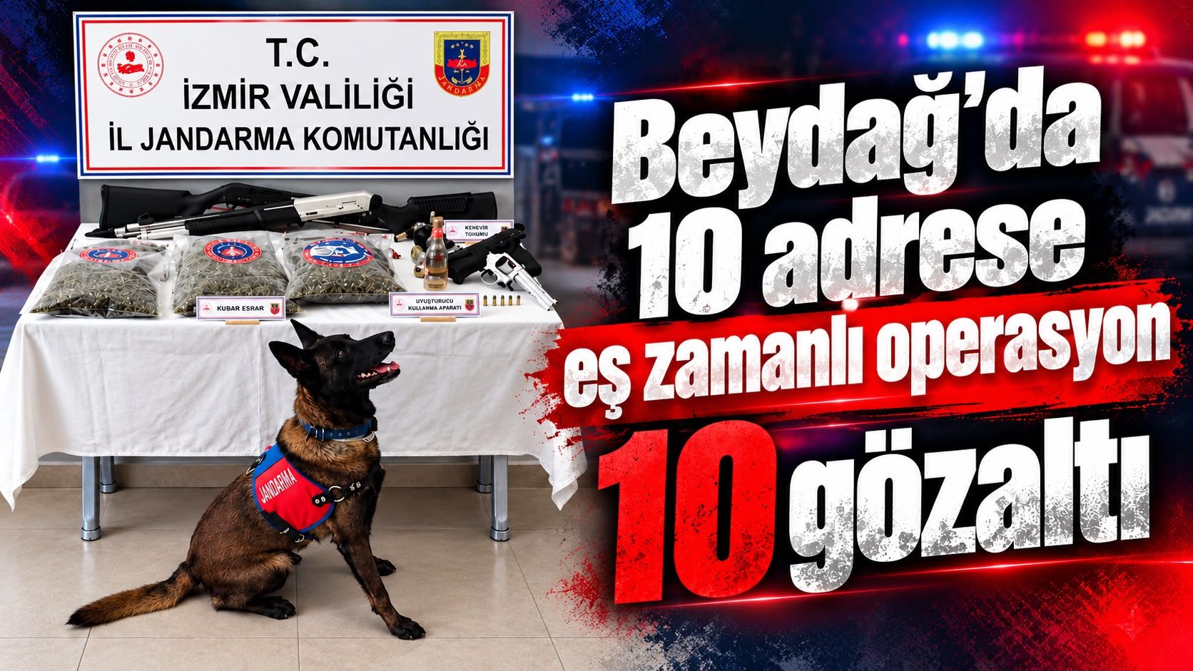 Beydağ’da 10 adrese eş zamanlı operasyon 10 gözaltı